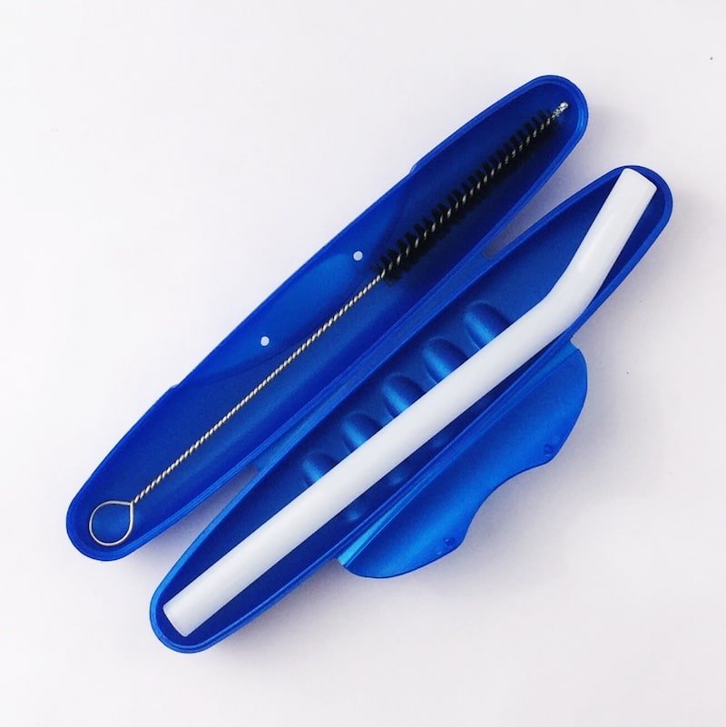 Blue To Go Case for Carrying Glass Straw