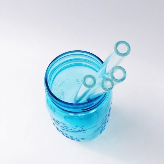 Clear Glass Straw Set of 4