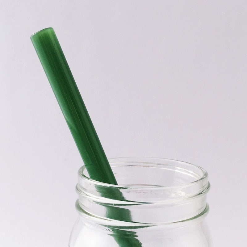 Jade Green Glass Straw