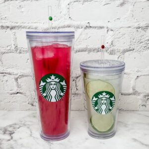 Our 8" & 10.5" designer skinny straws fit perfect in Starbucks Tumblers
