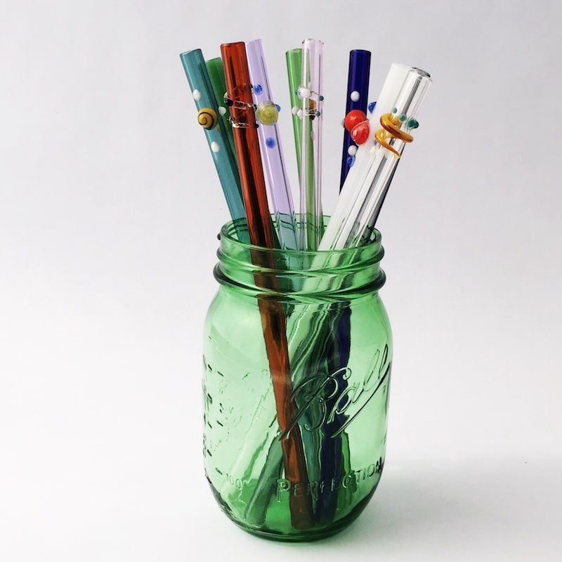 Custom Designed Glass Straw Set