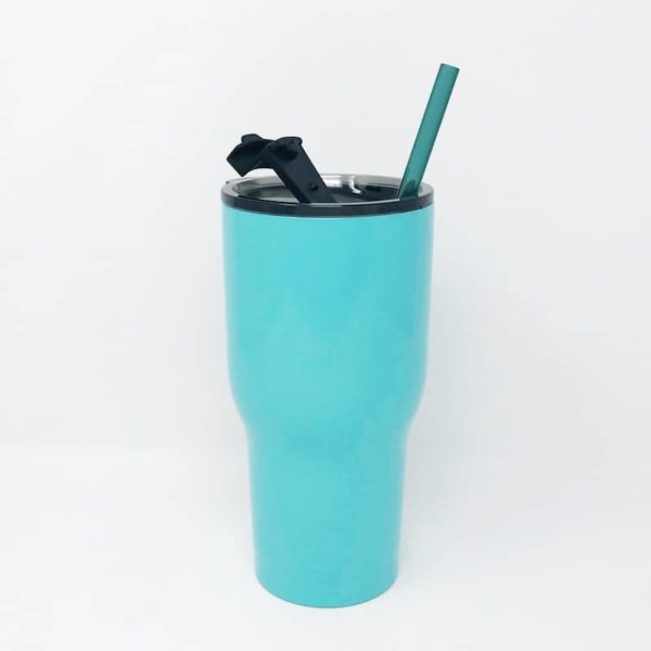 30oz RTIC Teal Insulated Tumbler with Glass Straw