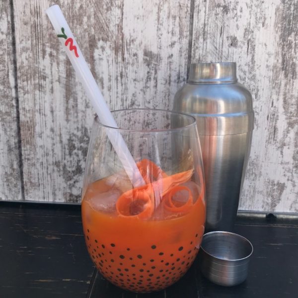 Carrot Ginger Cocktail with Straw