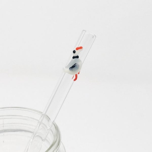 Piping Plover Glass Straw