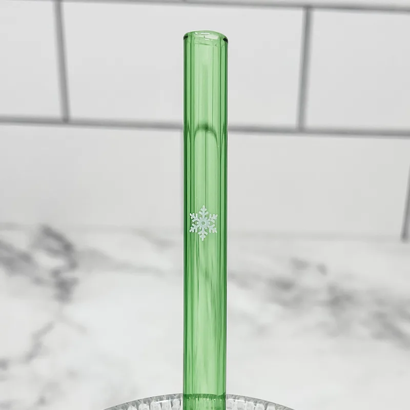 Snowflake on Going Green Glass Straw